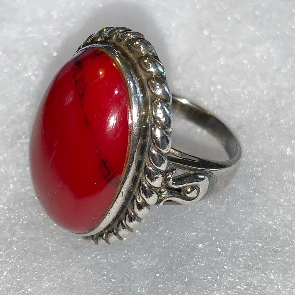 Ladies red stone ring.